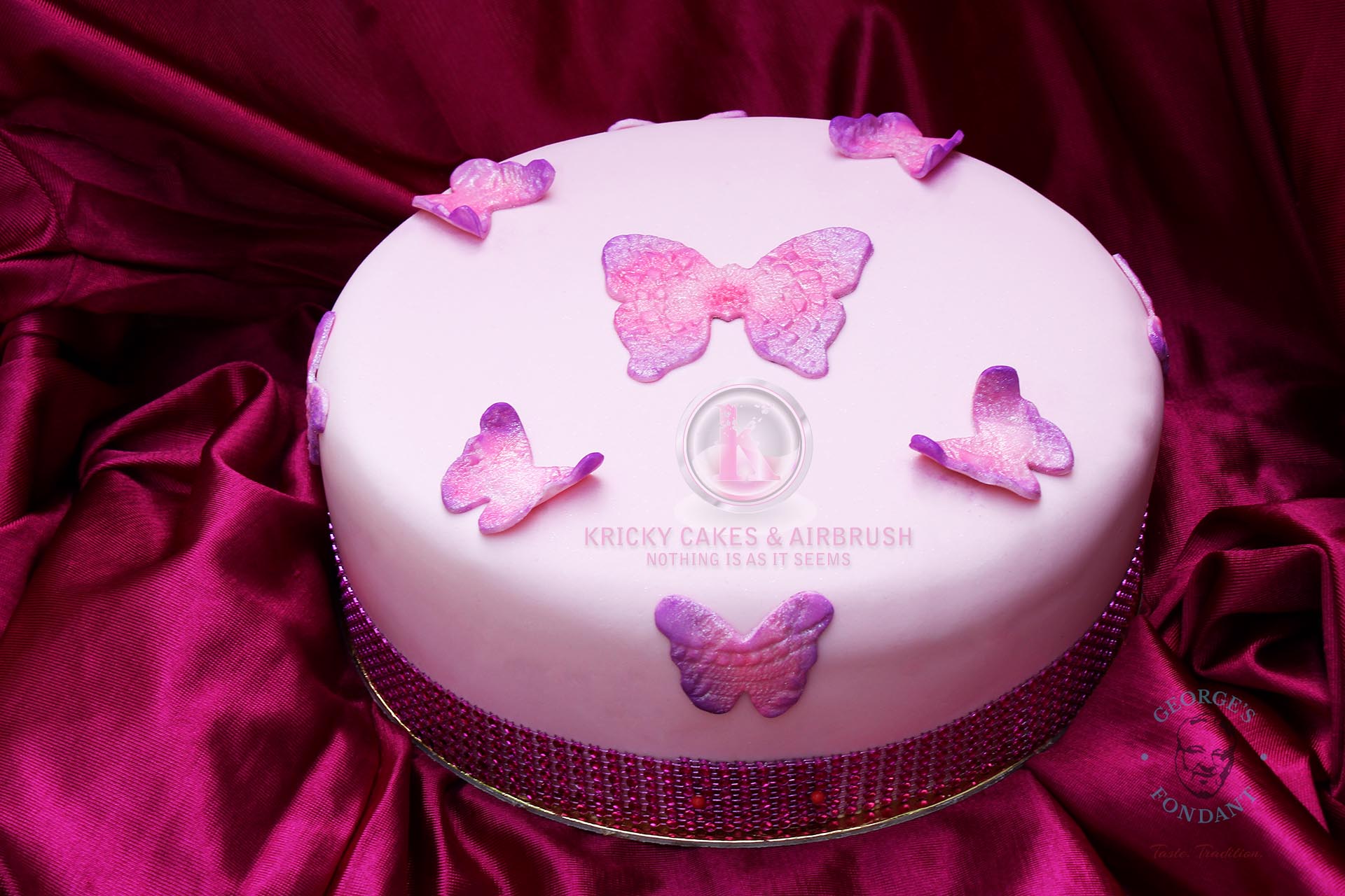 George's Fondant Classic Pink Colored Cake